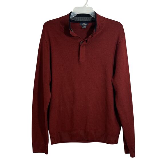Brooks Brothers 346 Mens Merino Wool Red Sweater Pullover size XL - Picture 1 of 8